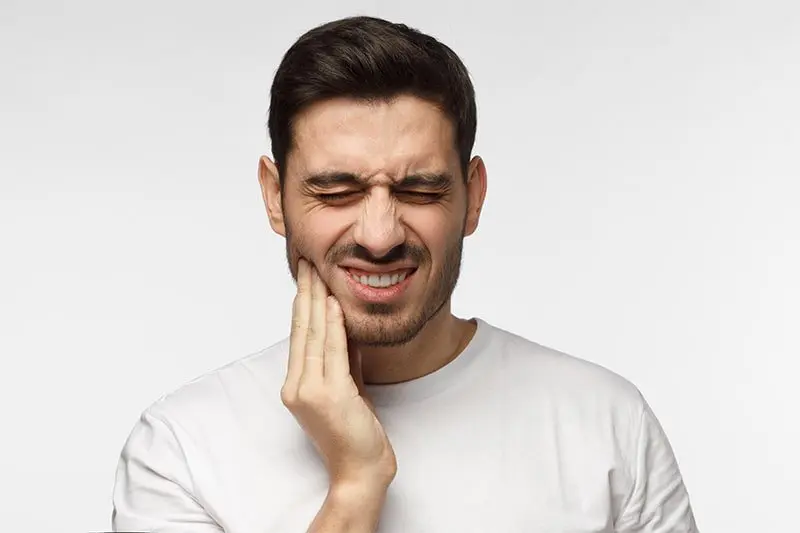 jaw-pain Man with jaw pain possible TMJ symptom